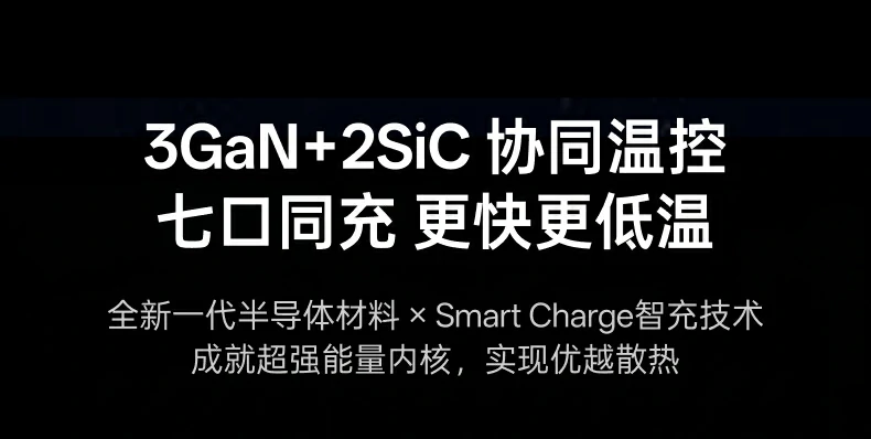 绿联300W桌面充电站3GaN+2SiC协同温控介绍：七口同充更快更低温，全新一代半导体材料搭配Smart Charge智充技术实现优越散热