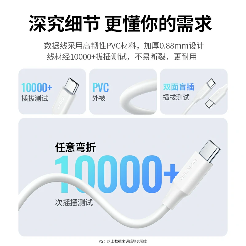 绿联60W PD双C数据线