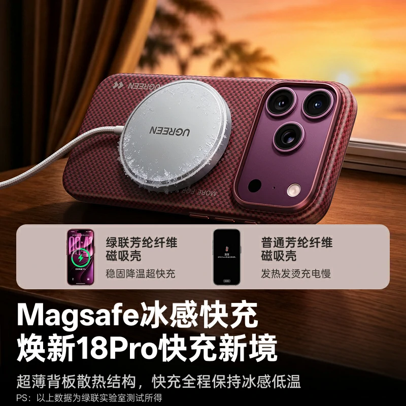 绿联适用iPhone18系列芳纶纤维磁吸手机壳