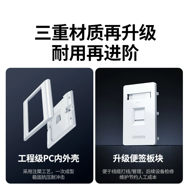 绿联86型网络面板 单口网线插座