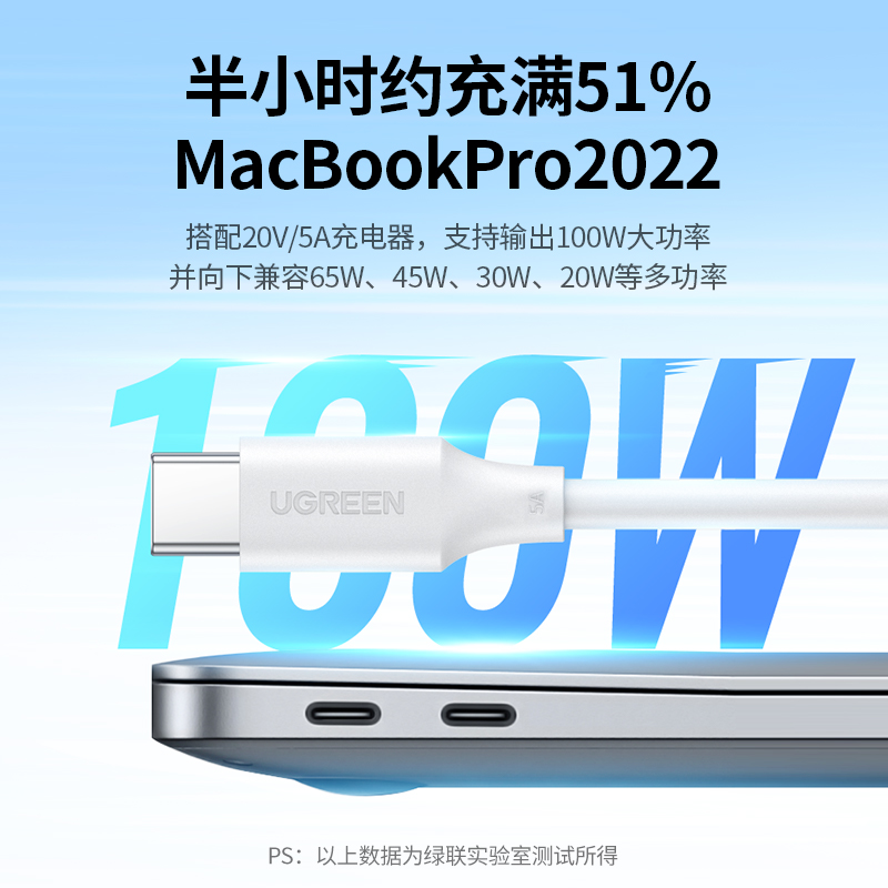 绿联100W Type-C数据线