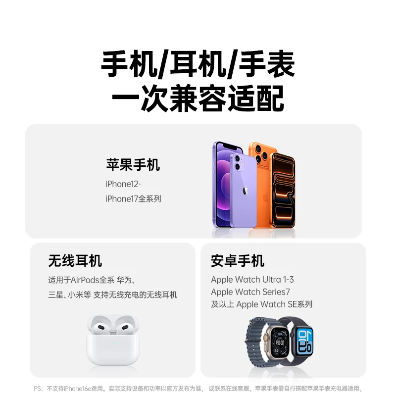 绿联多合一磁吸无线充电器 25W快充