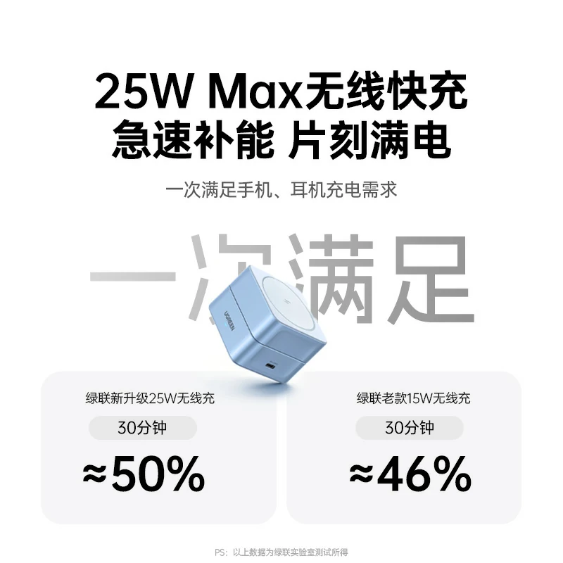 绿联多合一磁吸无线充电器 25W快充