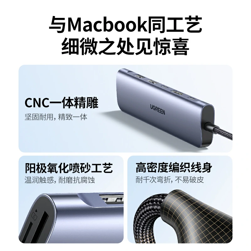 绿联Type-C七合一扩展坞 4K投屏