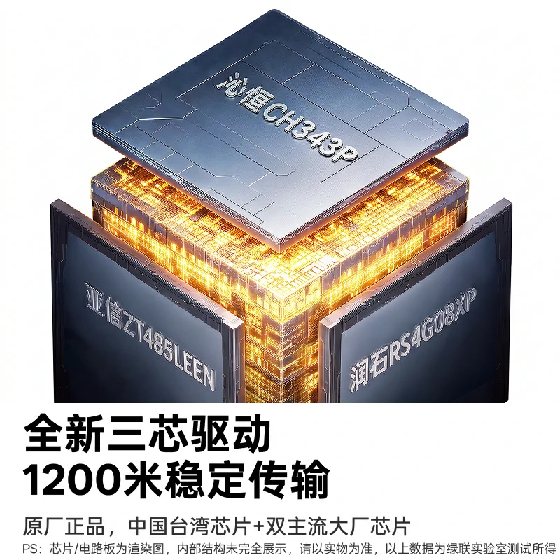 绿联USB转RS485/422串口线 三芯驱动1200米抗干扰