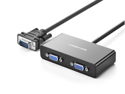 绿联VGA分配器一分二高清视频转换器使用教程丨40254