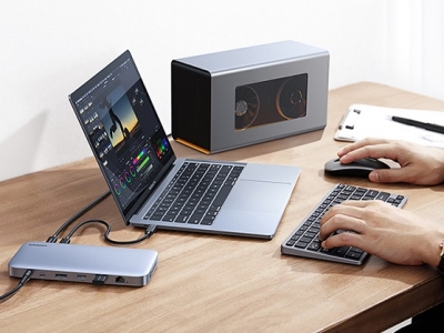 雷电3接口笔记本连接扩展坞U盘方法