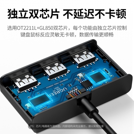 绿联USB共享切换器跨屏KVM