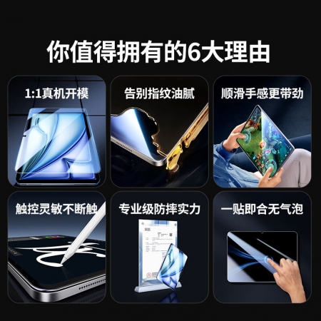 绿联 适用iPad全屏防摔抗指纹高清钢化膜