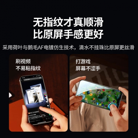 绿联iPhone15系列防窥钢化膜 防摔防尘 抗指纹全屏保护膜