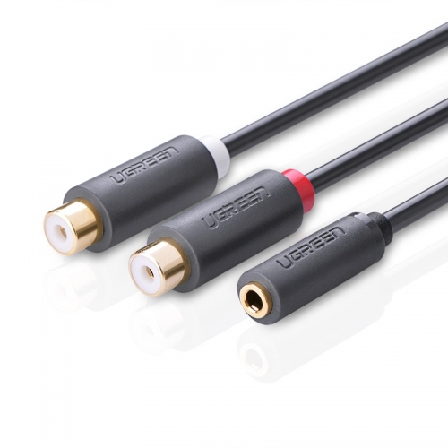 绿联 3.5转RCA母转接线 音频莲花线