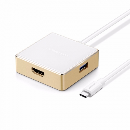 绿联Type-C转HDMI/VGA3.0hub苹果12英寸macbook转换器usb-c集线器