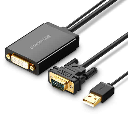 绿联vga转dvi转换器24+1，1080P高清接口镀金