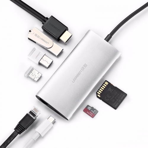 绿联Type-C转换器，Type-C笔记本MacBook5合1扩展坞