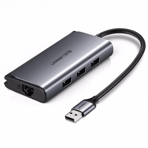 绿联USB千兆外置网卡，3口USB电脑扩展坞