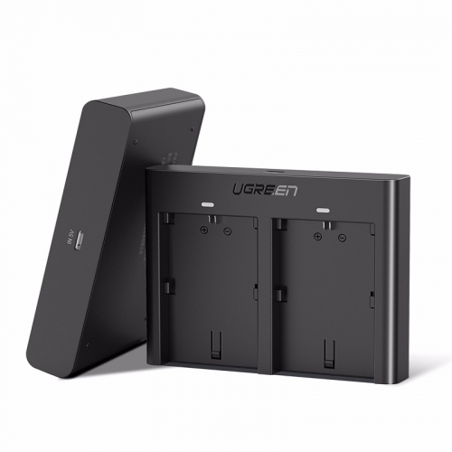 绿联佳能相机电池充电器 LP-E6电池双座充