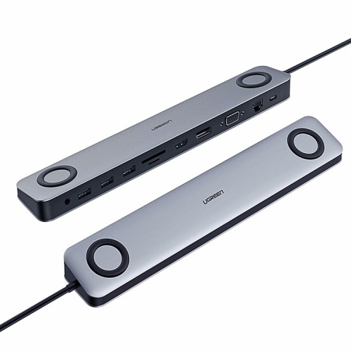 绿联USB转HDMI+VGA+网卡+HUB+读卡器多功能显卡转换器