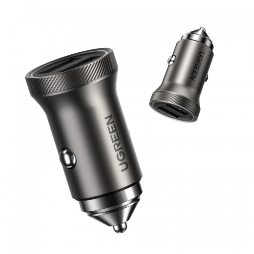 绿联车载充电器USB快充一拖二