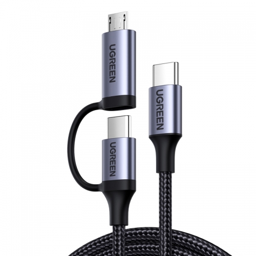 绿联type-c转c+micro二合一数据线