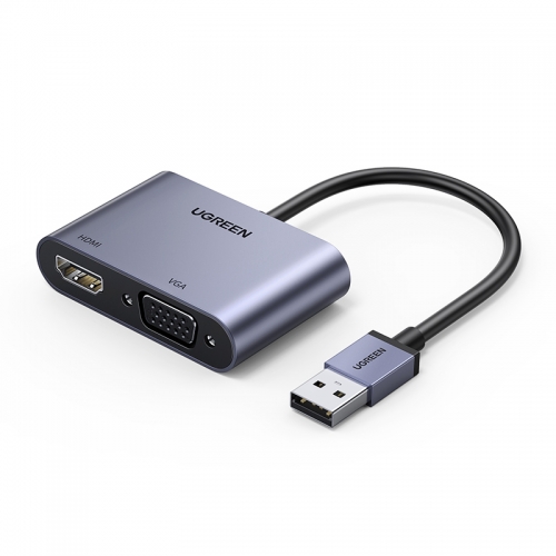 绿联USB转HDMI+VGA视频转换器