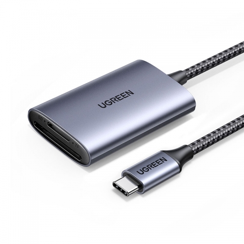 绿联Type-C高速双卡读卡器 支持SD/TF双卡同读